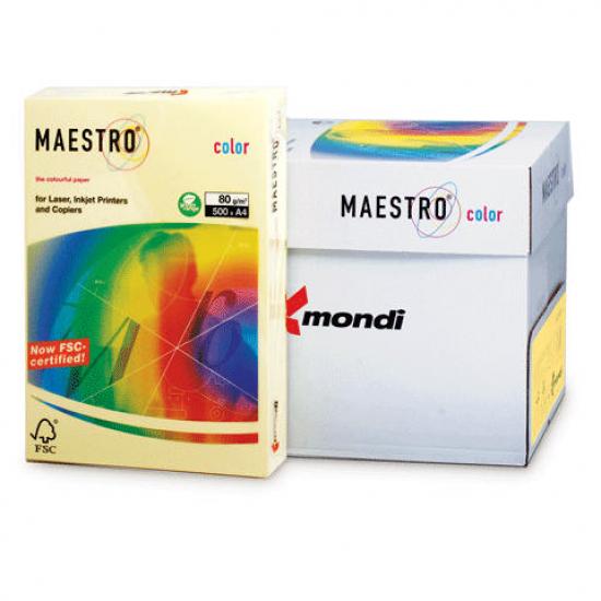 Бумага MAESTRO color А4, 80 г/м, 500 л. пастель темно-кремовая SA24 - 1